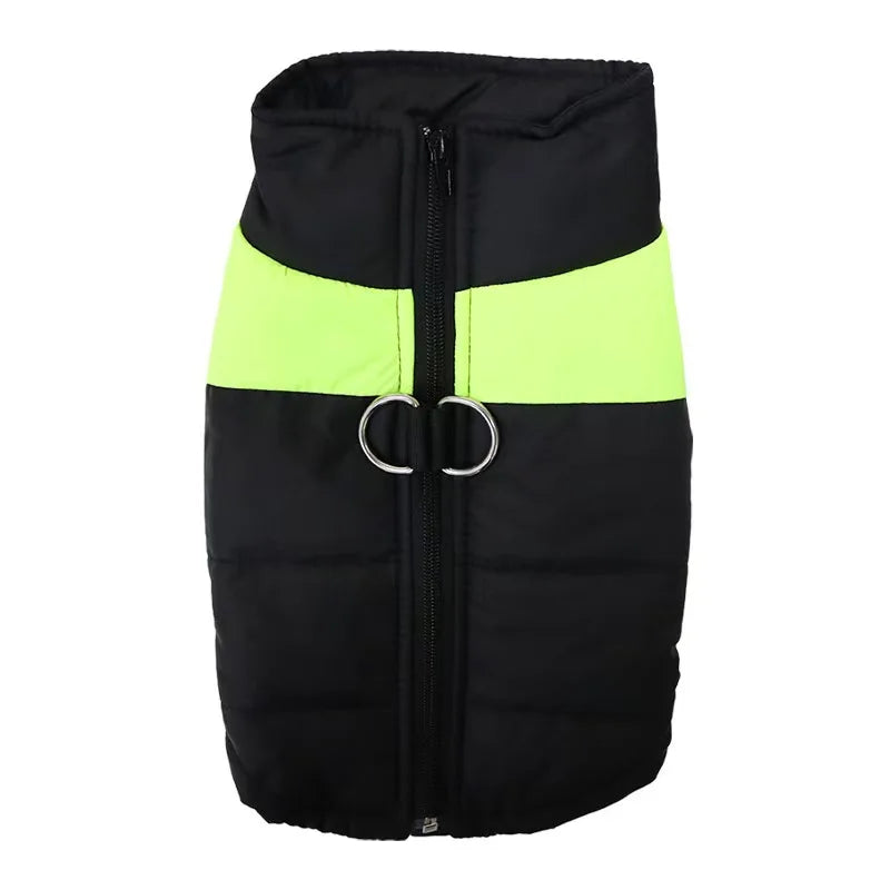 Wattierte Hundejacke mit Reißverschluss Grün